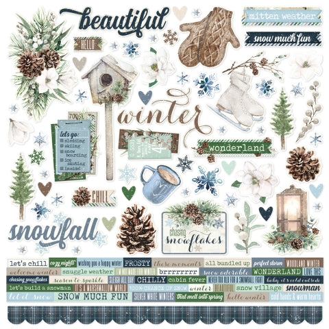 Simple Vintage Fresh Snow Cardstock Stickers