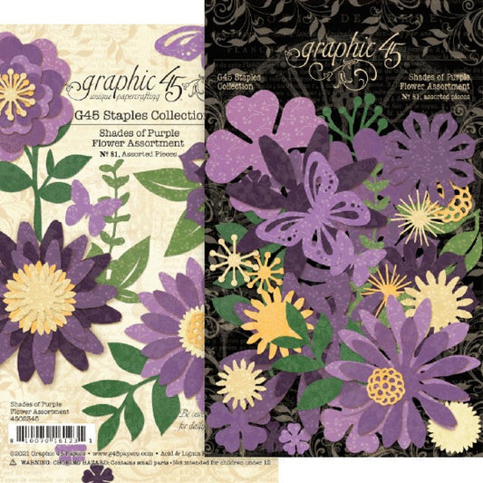 Graphic 45 - Flower Assortment - Shades of Purple