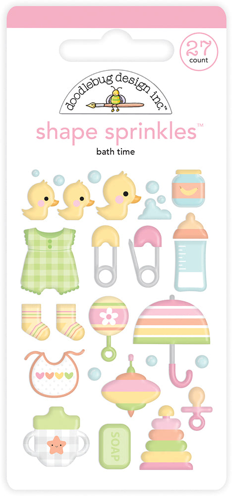 Doodlebug Design - Bundle of Joy Collection - Stickers - Shape Sprinkles - Enamel - Bath Time