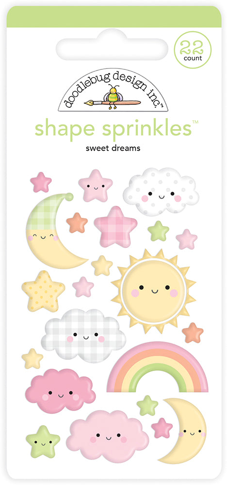 Doodlebug Design - Bundle of Joy Collection - Stickers - Shape Sprinkles - Enamel - Sweet Dreams