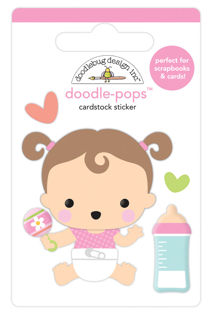 Doodlebug Design - Bundle of Joy Collection - Stickers - Doodle-Pops - Sweet Girl