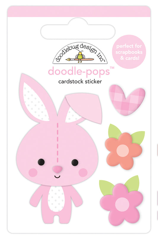 Doodlebug Design - Bundle of Joy Collection - Stickers - Doodle-Pops - Snuggle Bunny