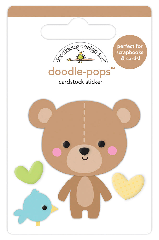 Doodlebug Design - Special Delivery Collection - Stickers - Doodle-Pops - Bear Hug