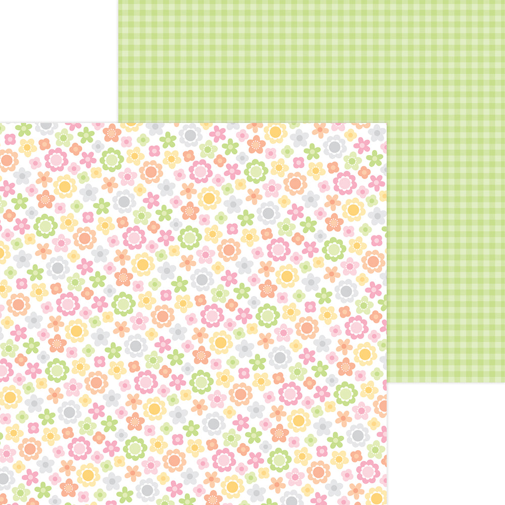 Doodlebug Design - Bundle of Joy Collection - 12 x 12 Double Sided Paper - Baby Blooms