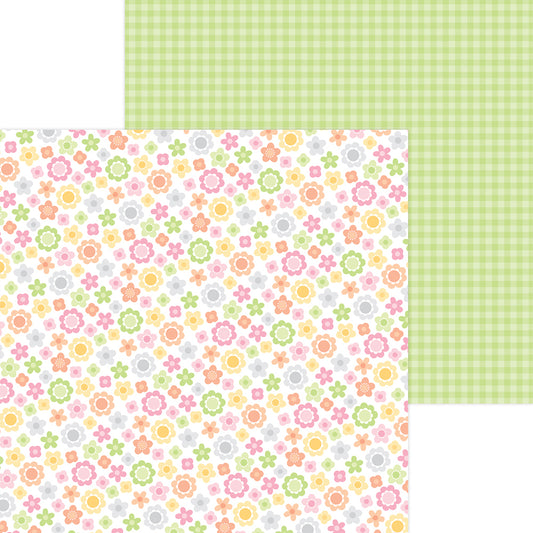 Doodlebug Design - Bundle of Joy Collection - 12 x 12 Double Sided Paper - Baby Blooms