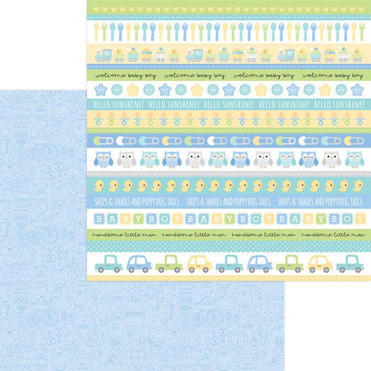 Doodlebug Design - Special Delivery Collection - 12 x 12 Double Sided Paper - It's A Boy