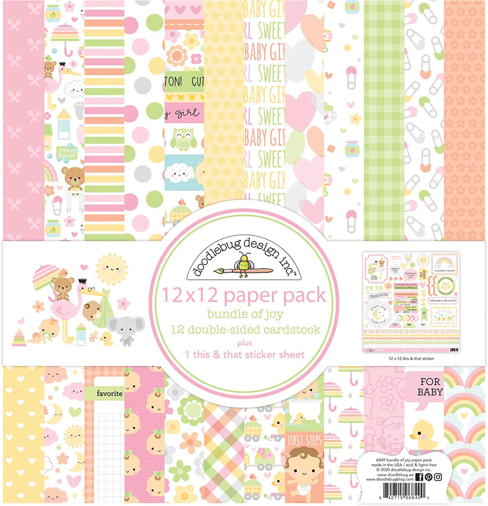 Doodlebug Design - Bundle of Joy Collection - 12 x 12 Paper Pack