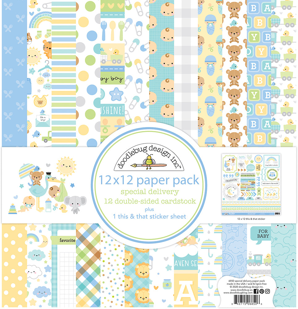 Doodlebug Design - Special Delivery Collection - 12 x 12 Paper Pack