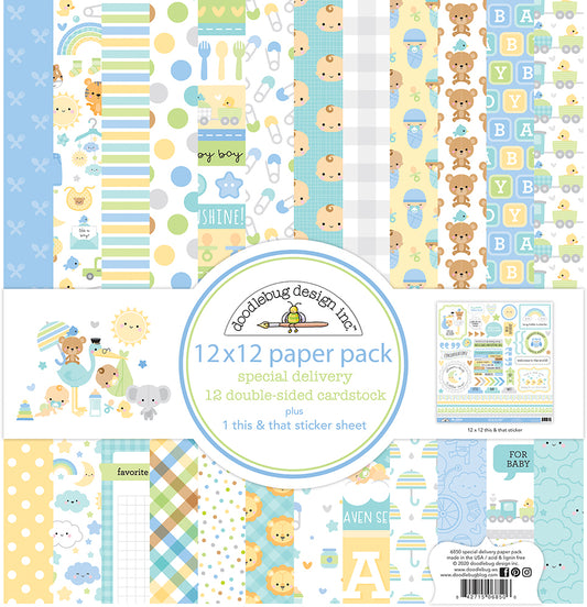 Doodlebug Design - Special Delivery Collection - 12 x 12 Paper Pack