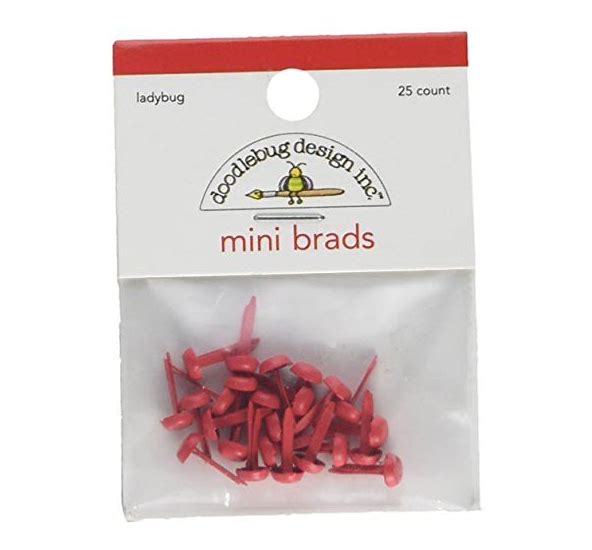 DOODLEBUG BRADS-072 Mini Brads, Ladybug