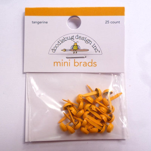 DOODLEBUG Mini Brads, Tangerine