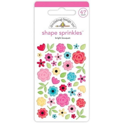 Doodlebug Design Bright Bouquet Shape Sprinkles