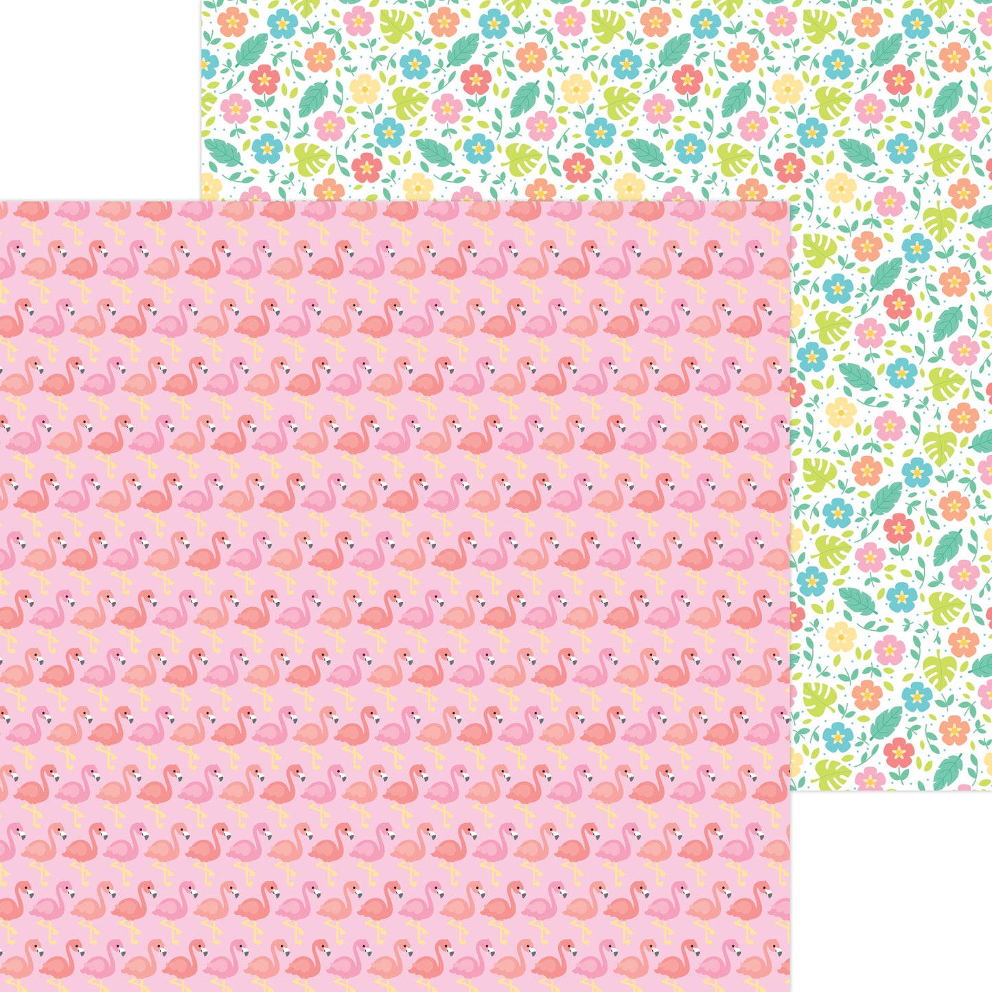 Cardstock - Seaside Summer - Flamingo Frenzy - Double Sided