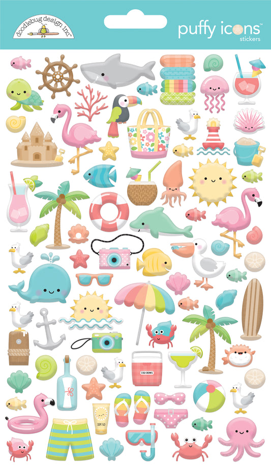 Stickers - Seaside Summer - Puffy Icons