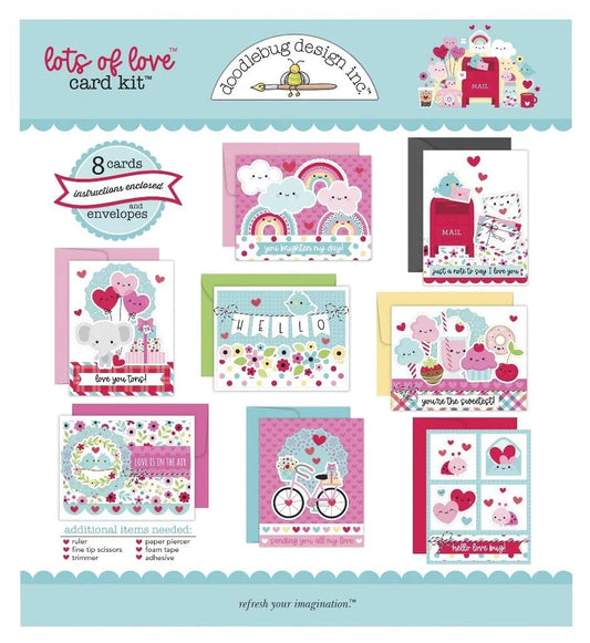 Doodlebug Lots of Love Card Kit - makes 8 cards, envelopes included