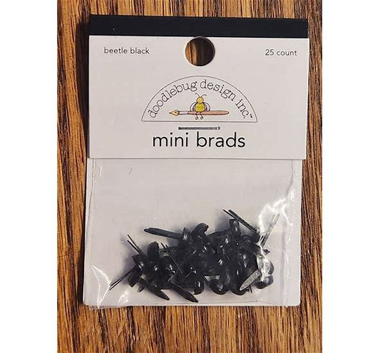 Doodlebug Design Inc. Mini Brads Beetle Black 25 Count 3/8