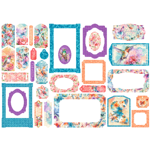 Graphic 45 - Flight of Fancy Chipboard Tags & Frames