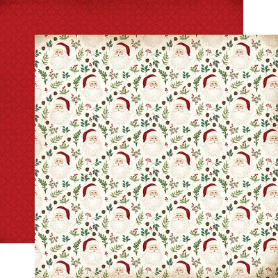 Cardstock - Vintage Christmas Collection - 12 x 12 Double Sided Paper - Vintage Santa Claus - Echo Park