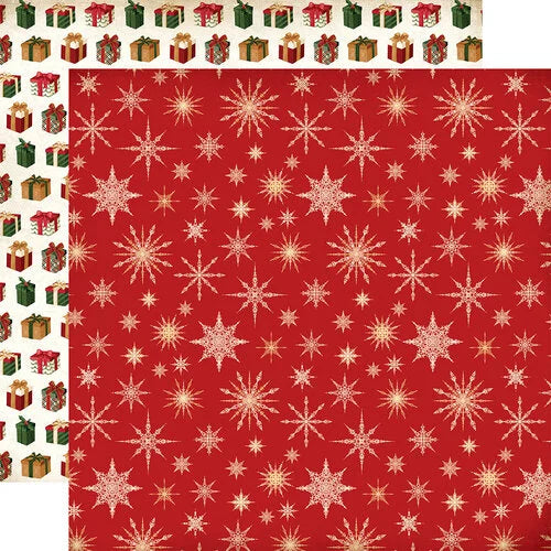 Cardstock - Vintage Christmas Collection - 12 x 12 Double Sided Paper - Twinkling Lights - Echo Park