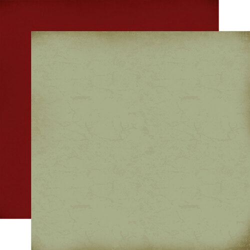 Cardstock - Vintage Christmas Collection - 12 x 12 Double Sided Paper - Lt. Green - Dk. Red - Echo Park