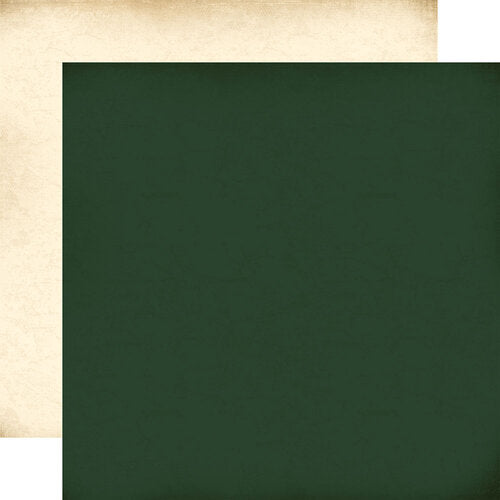 Cardstock - Vintage Christmas Collection - 12 x 12 Double Sided Paper - Dk. Green - Cream - Echo Park