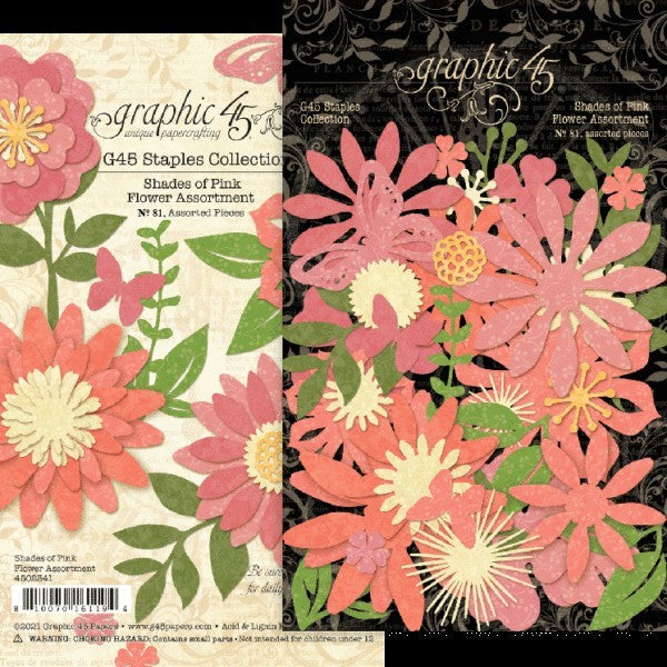 Graphic 45 - Flower Assortment - Shades of Pink